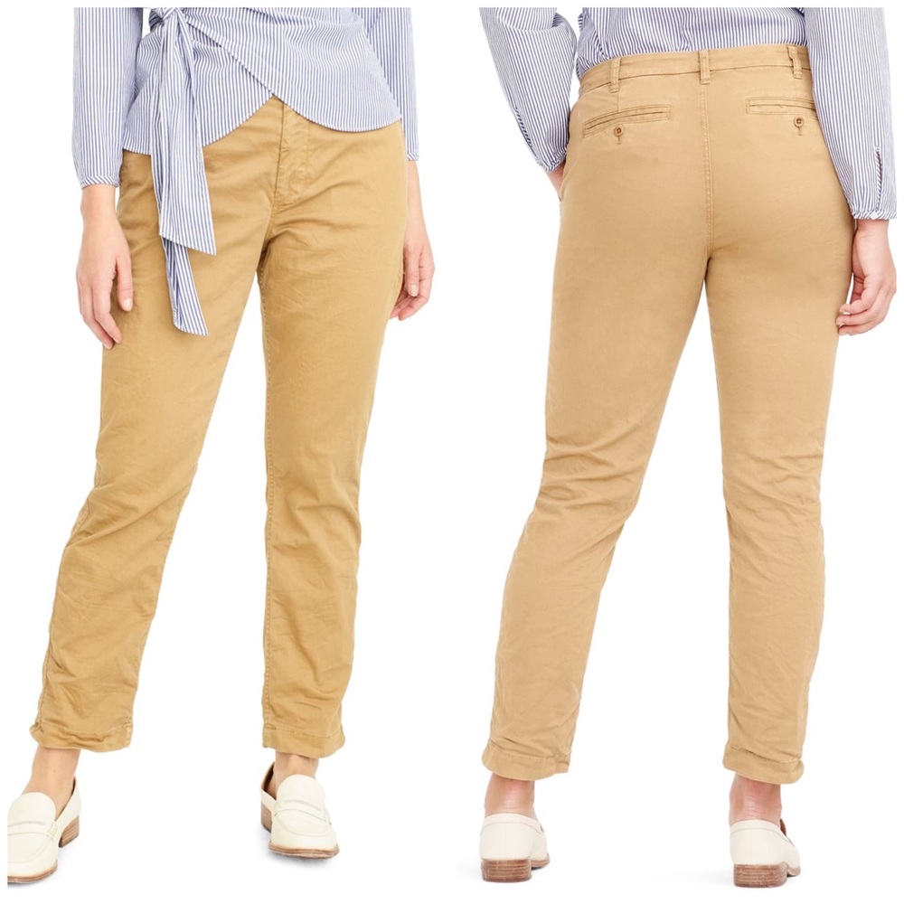 •J.Crew• NEW High Rise Slim Boy Chino Pants